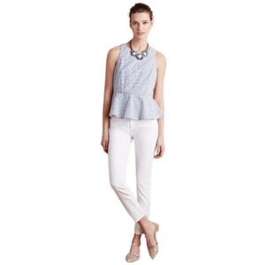 AG Adriano Goldschmied Stevie Slim Straight Ankle Raw Hem White Jeans Size 30R